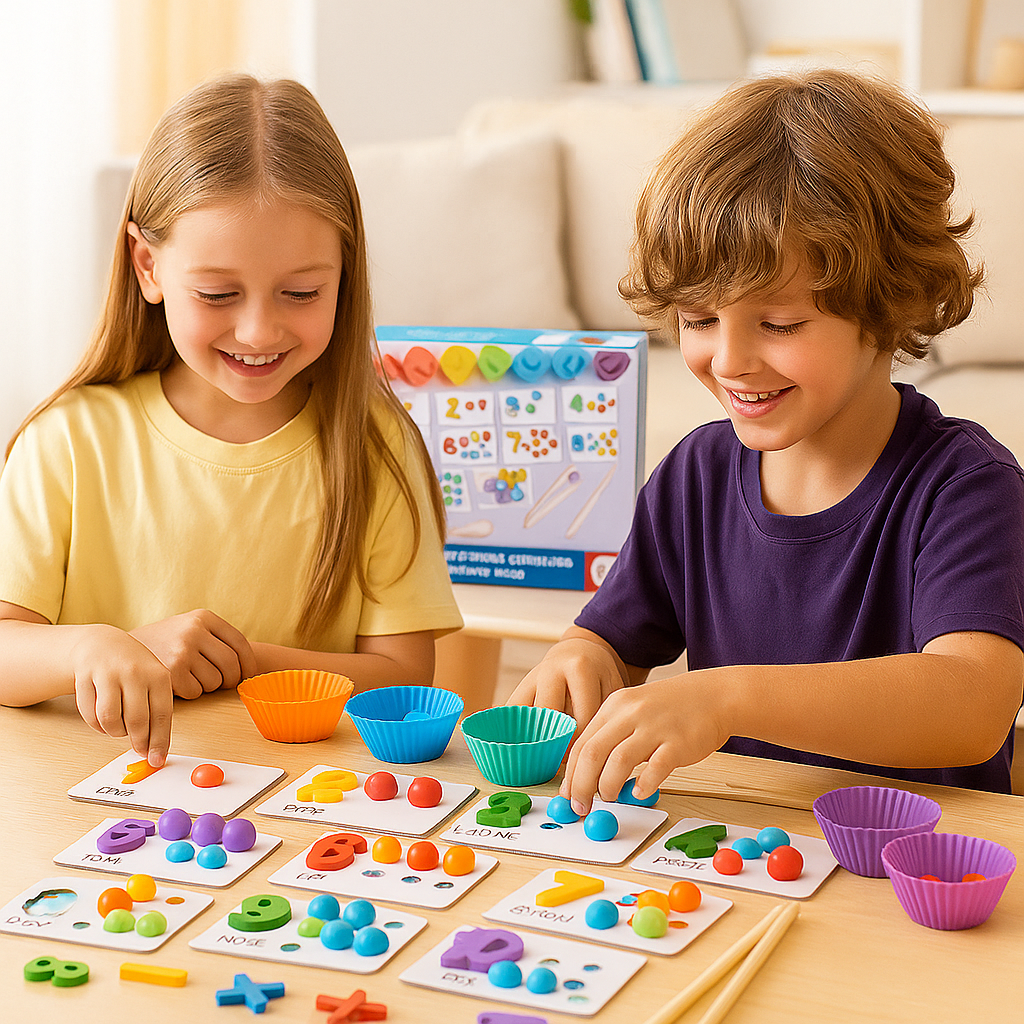 Montessori mattepussel för barn | Pedagogiskt pärlmatchningsspel för taligenkänning och räknefärdigheter