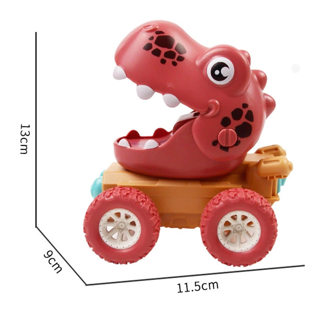 Tryck & kör dino-monstertruckar