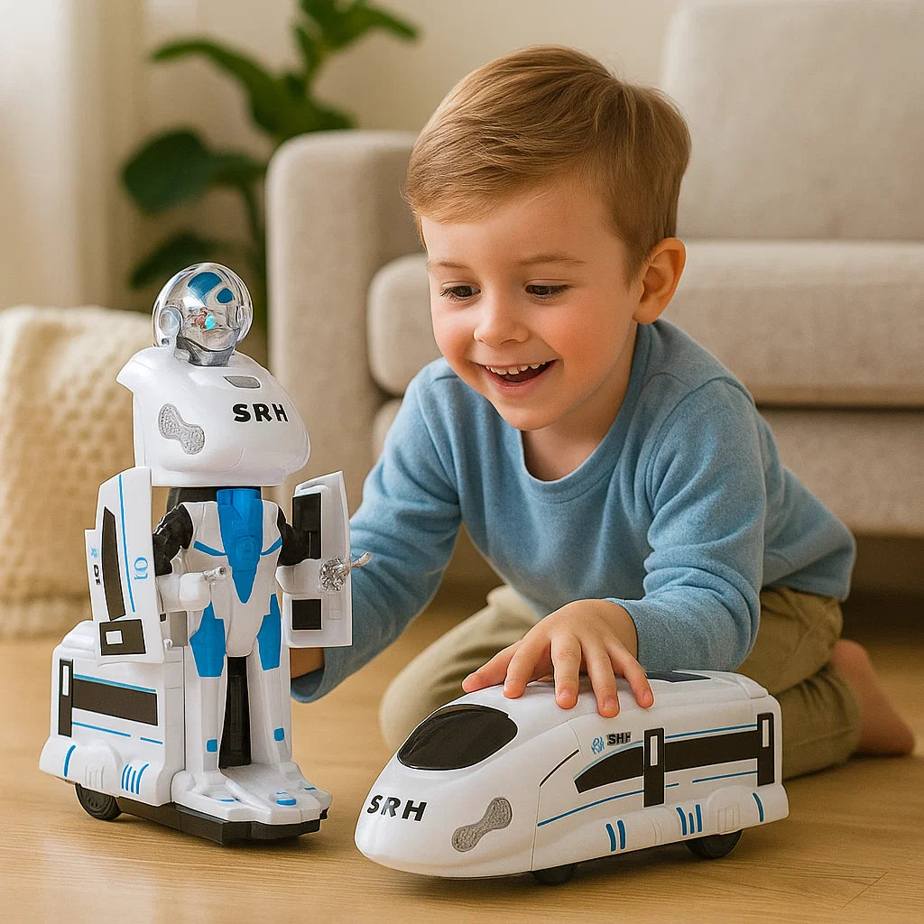 Transformerande robot tågleksak