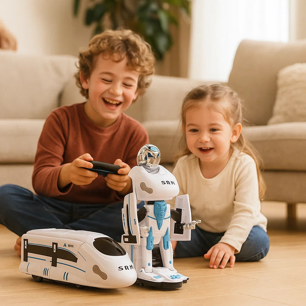 Transformerande robot tågleksak