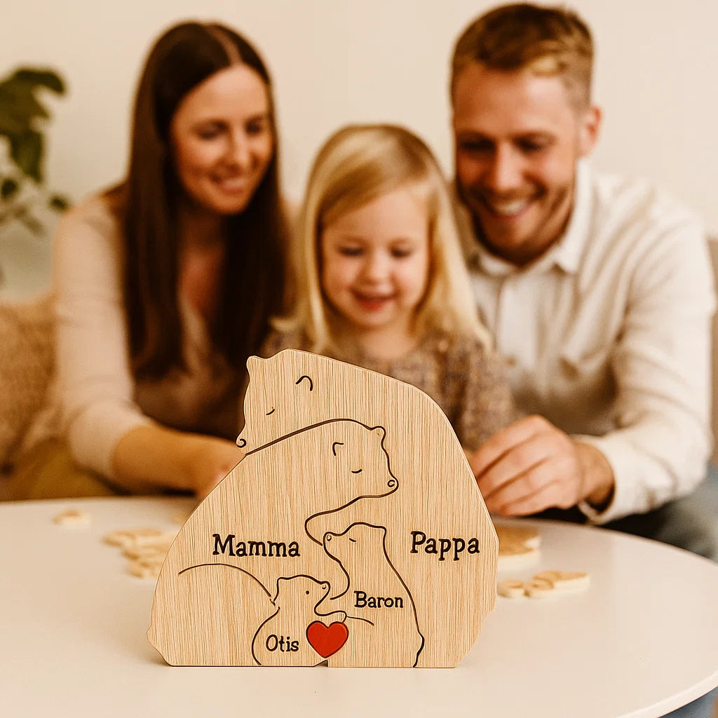 Handgjord personlig björnfamilj