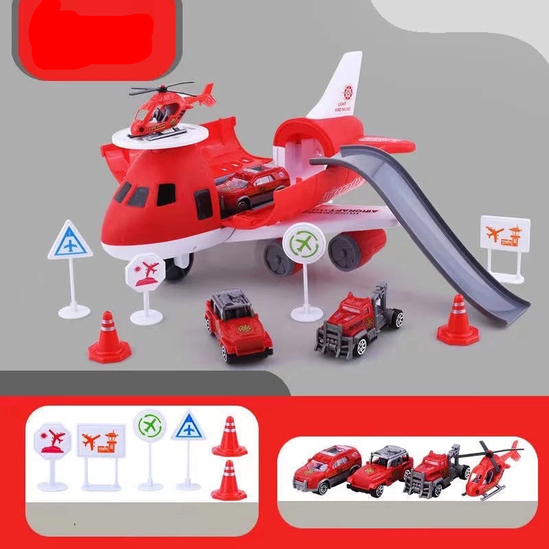 Leksaksset med flygplan och fordon