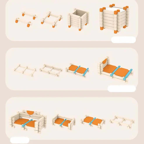 Montessori Träbyggklossar – Naturligt stapel- och byggleksak