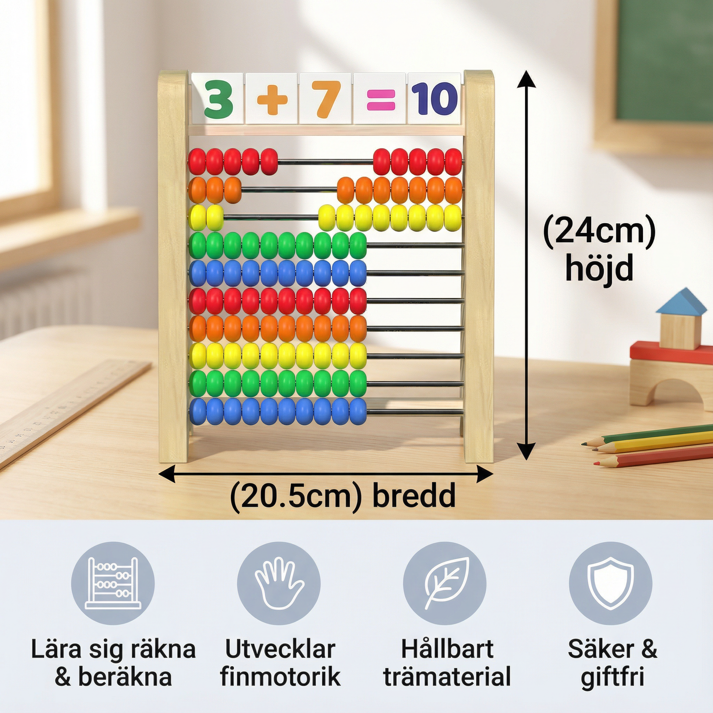 Träräknare för att lära sig räkna och beräkna