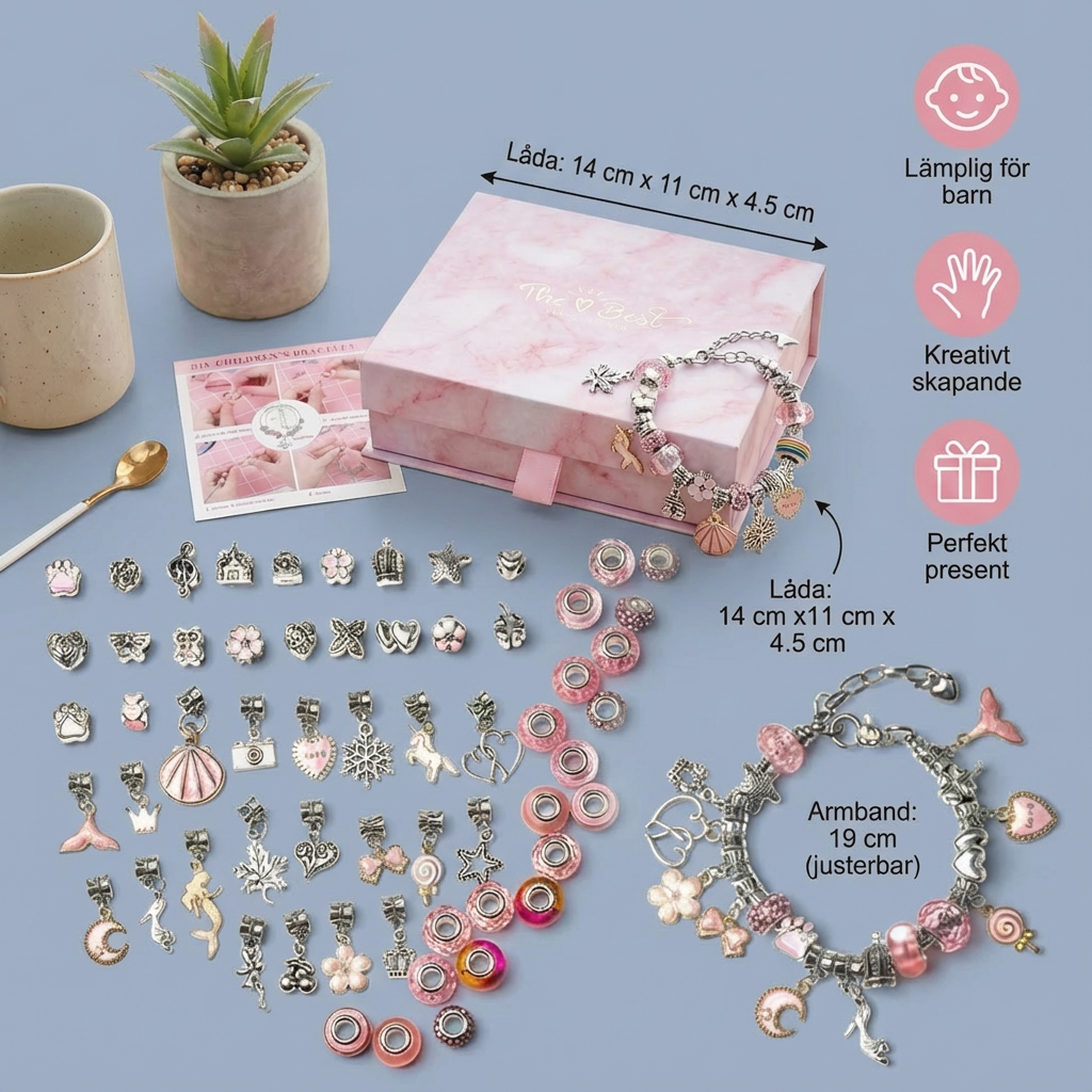 DIY-kit för att göra charmarmband ⎜ Smyckestillverkningsset