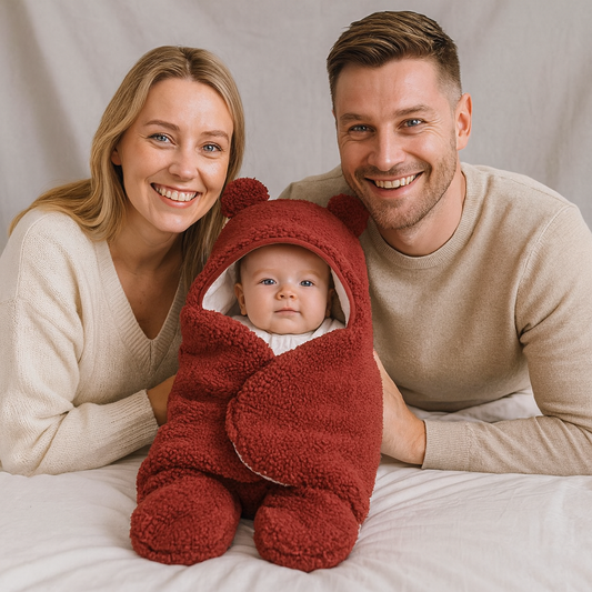 Babyfilt och pyjamas i bärdesign