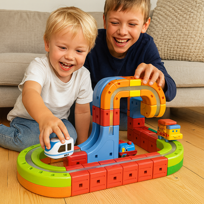 Magnetiskt kub- och spårleksak för barn