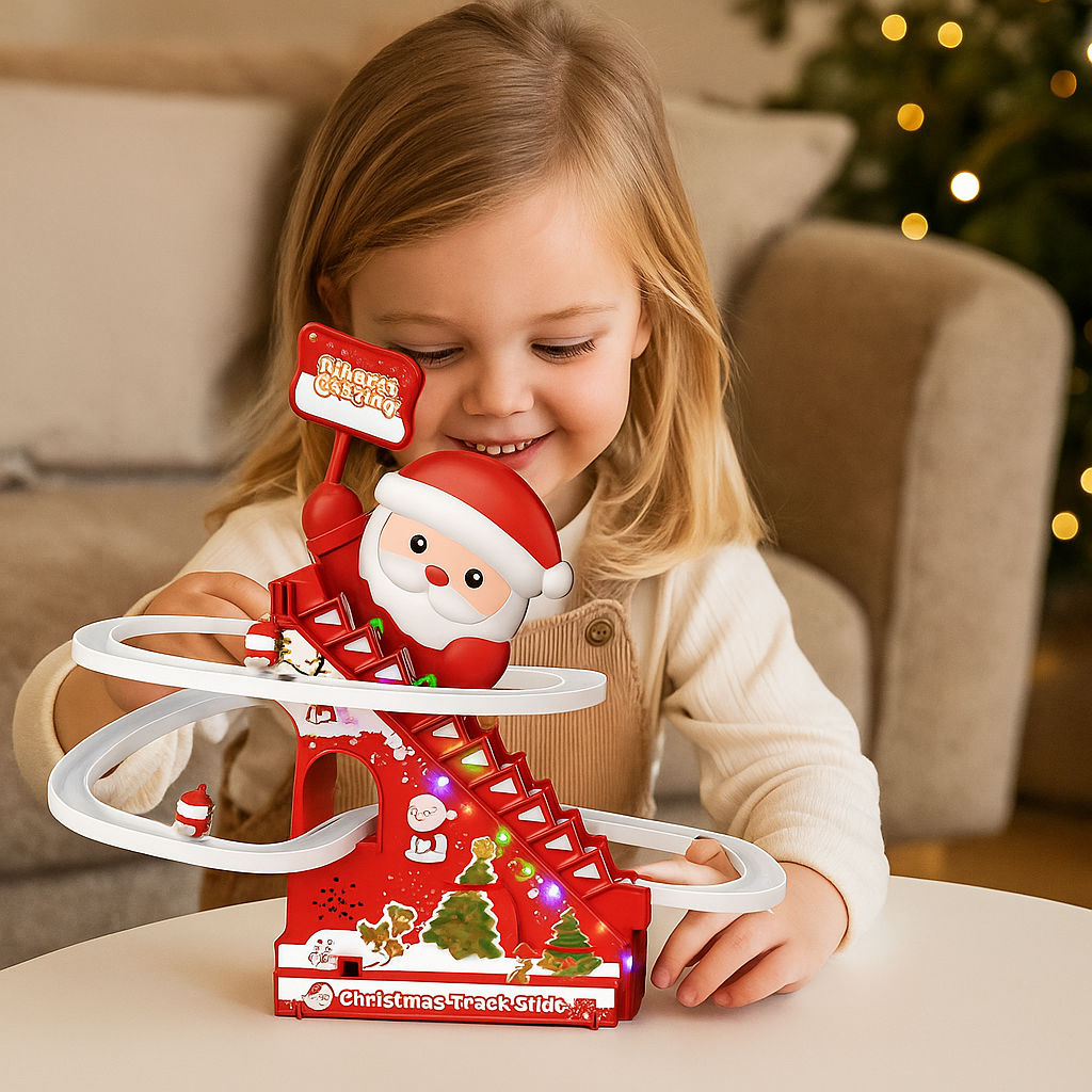 Jultomtens rutschkana med fart och skoj
