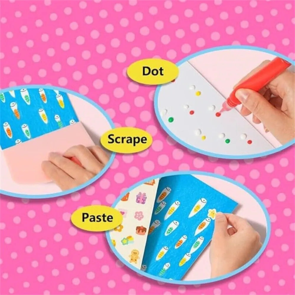 Kreativt regnbågsfärgat kladdkonst-set