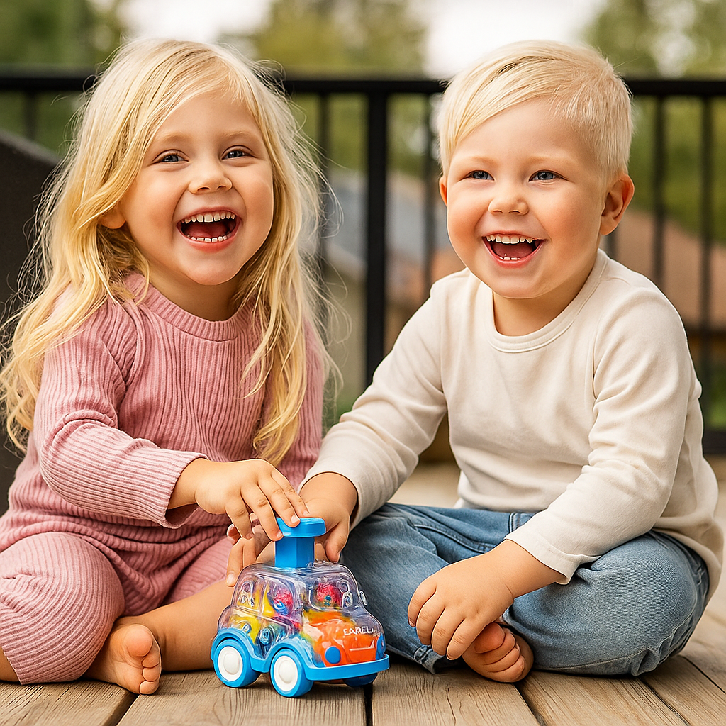 Tryck och kör – Kugghjulsbilar