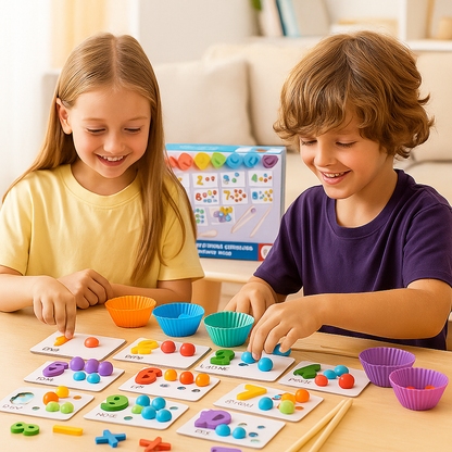 Montessori mattepussel för barn | Pedagogiskt pärlmatchningsspel för taligenkänning och räknefärdigheter