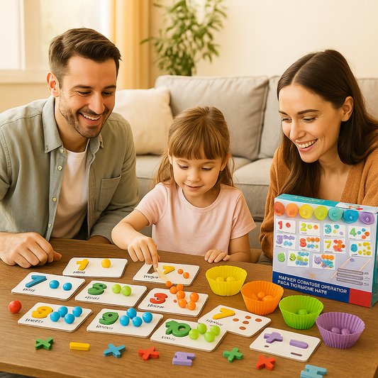 Montessori mattepussel för barn | Pedagogiskt pärlmatchningsspel för taligenkänning och räknefärdigheter