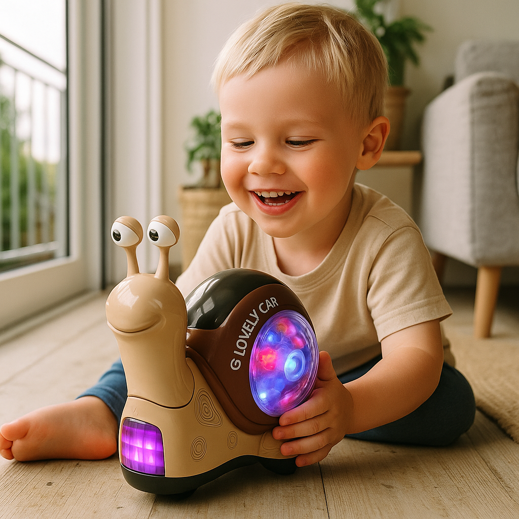 Lysande och musikspelande krypsnäcka leksak