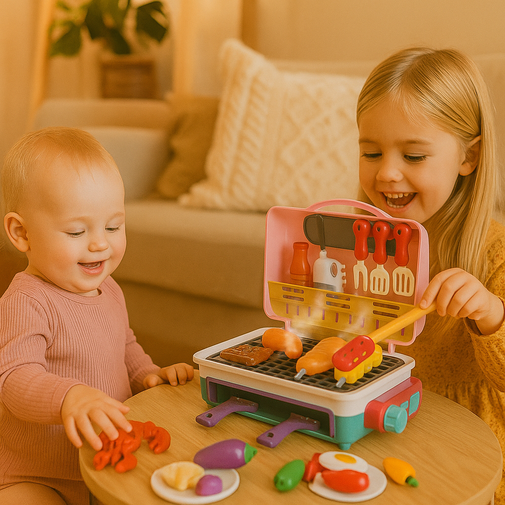 Min första BBQ-grill – Barnkök med rökeffekt och färgändrande mat