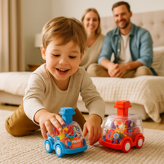 Tryck och kör – Kugghjulsbilar