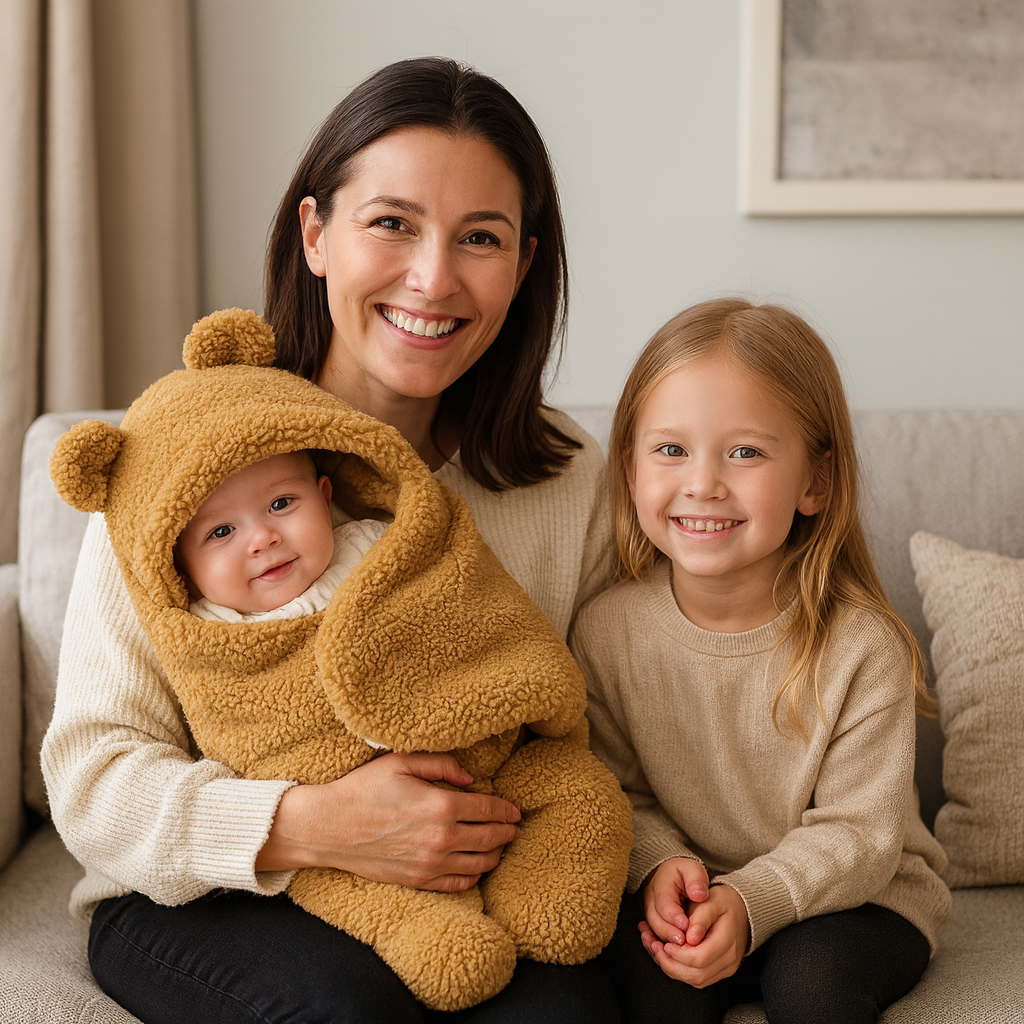 Babyfilt och pyjamas i bärdesign