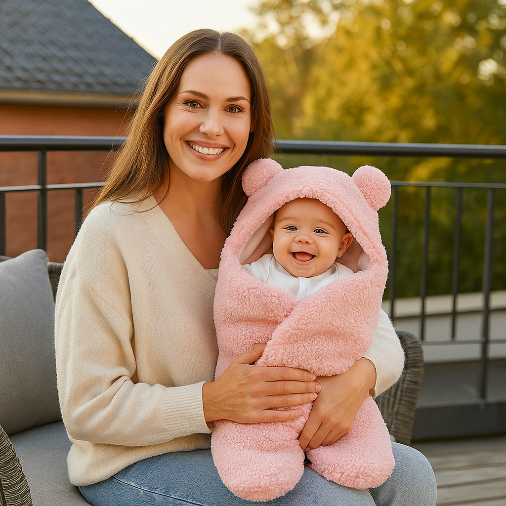 Babyfilt och pyjamas i bärdesign