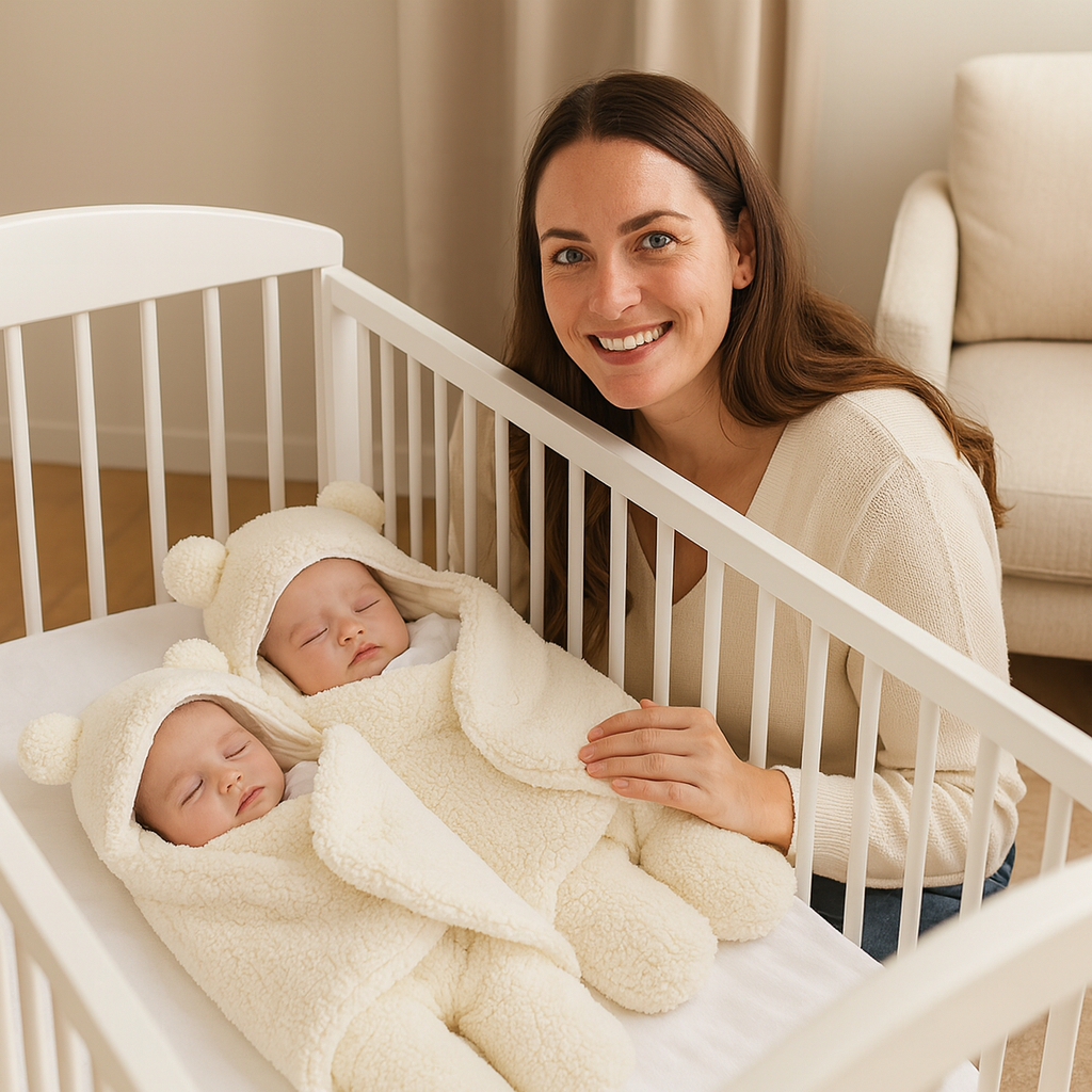 Babyfilt och pyjamas i bärdesign