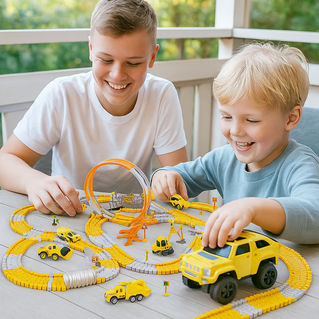 Äventyrsracerbana med spårbilar