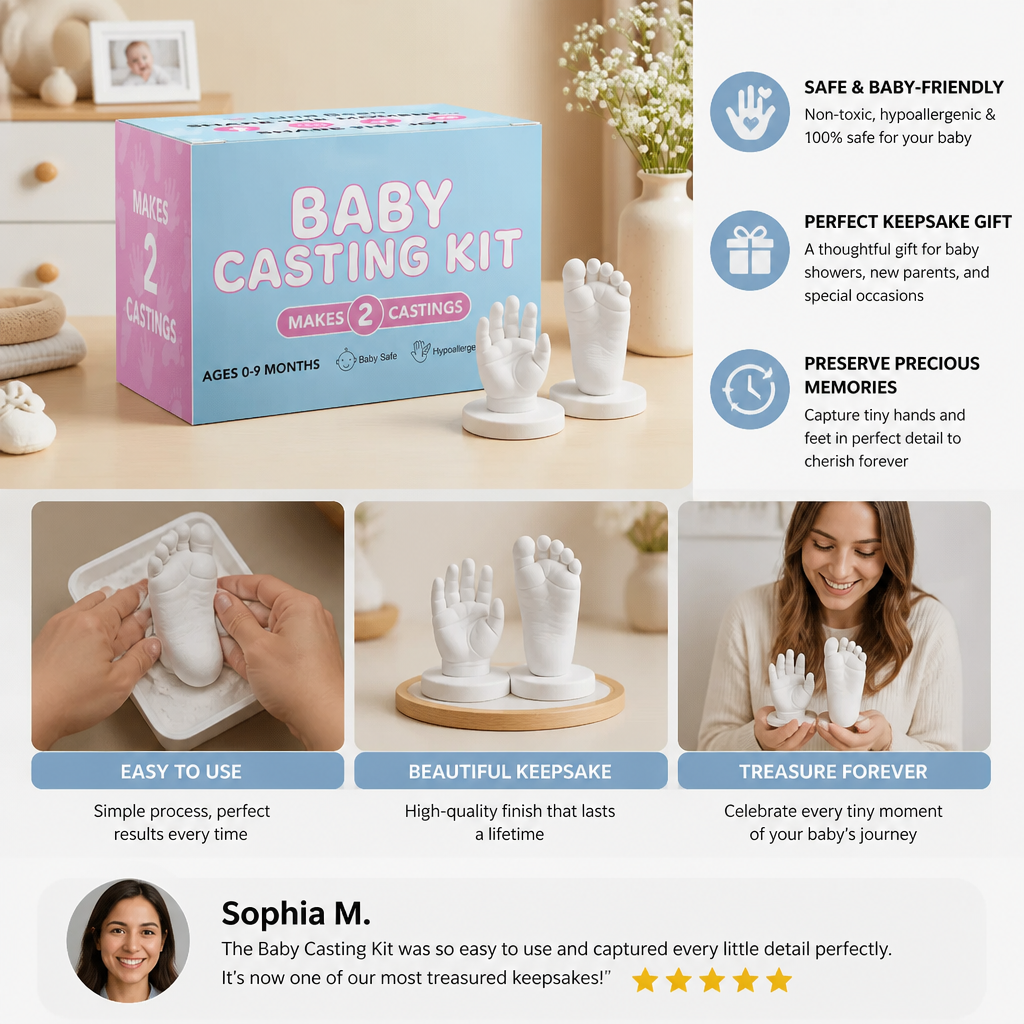 Baby Hand & Footprint Set – Keepsake Set for Newborns & Parents – Barnskatt
