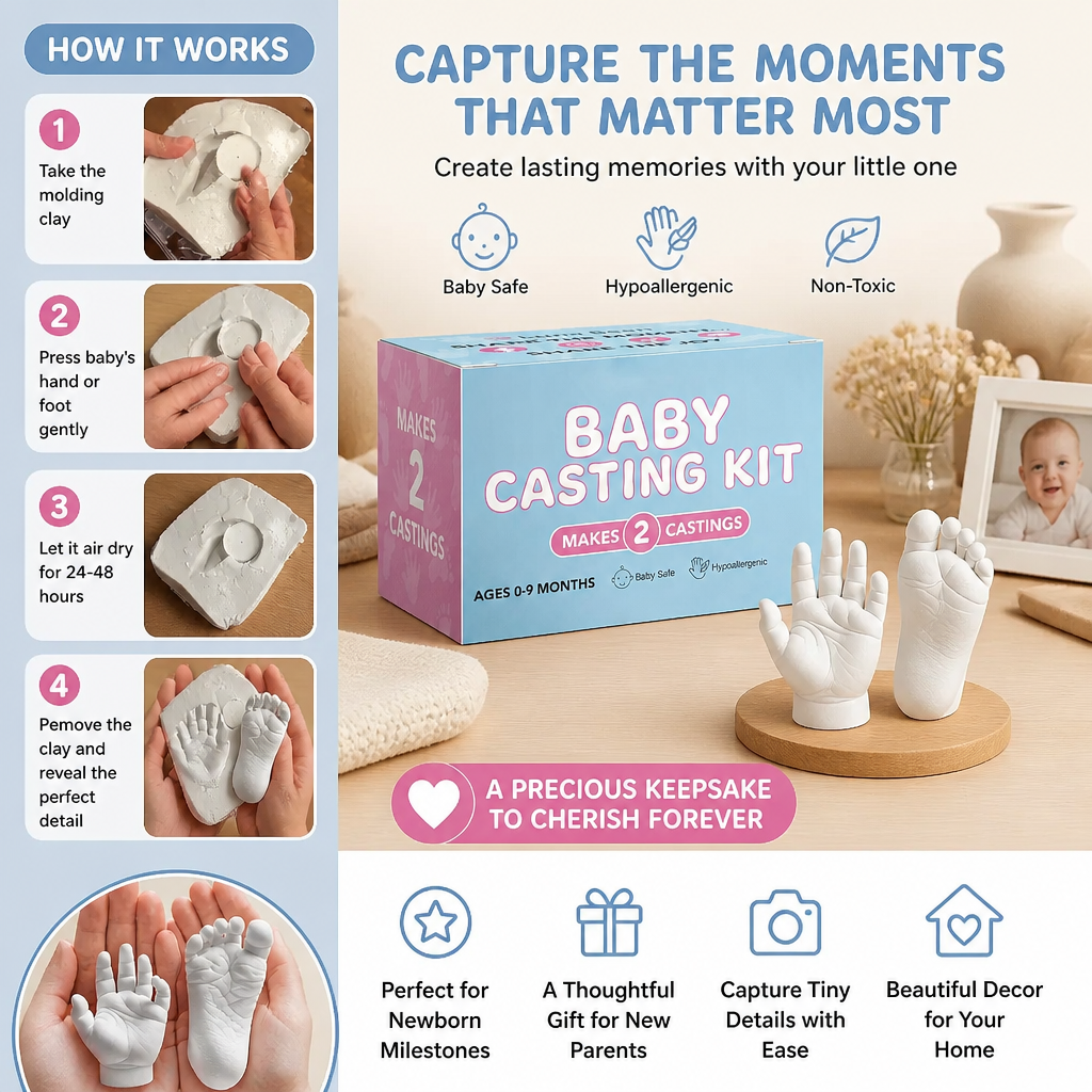 Baby Hand & Footprint Set – Keepsake Set for Newborns & Parents – Barnskatt