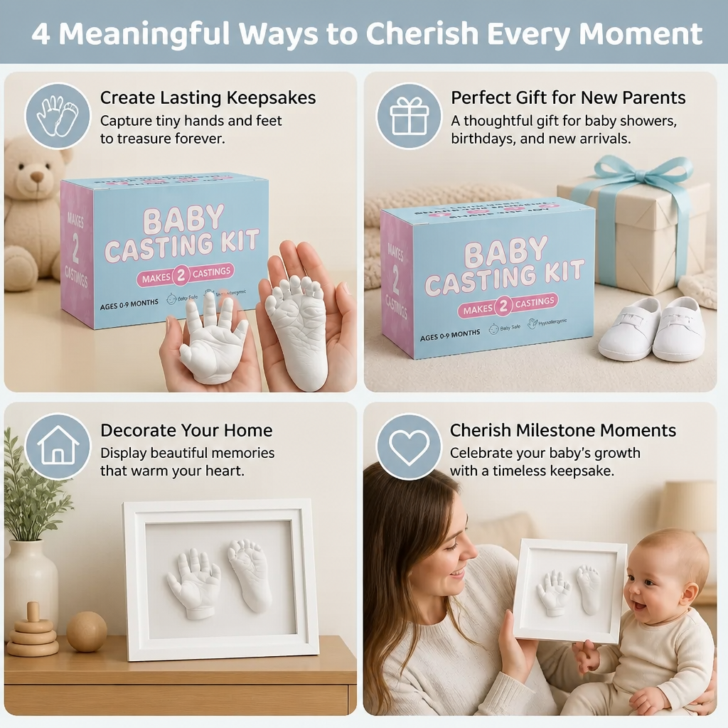 Baby Hand & Footprint Set – Keepsake Set for Newborns & Parents – Barnskatt