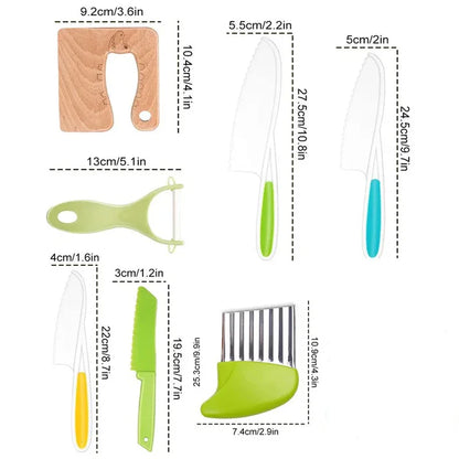 Barnskärknivset | Säkra och roliga köksverktyg för att lära sig skära frukt och grönsaker