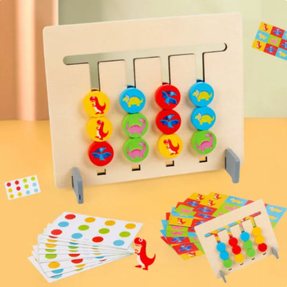 Montessori träspelet för att matcha färger och mönster