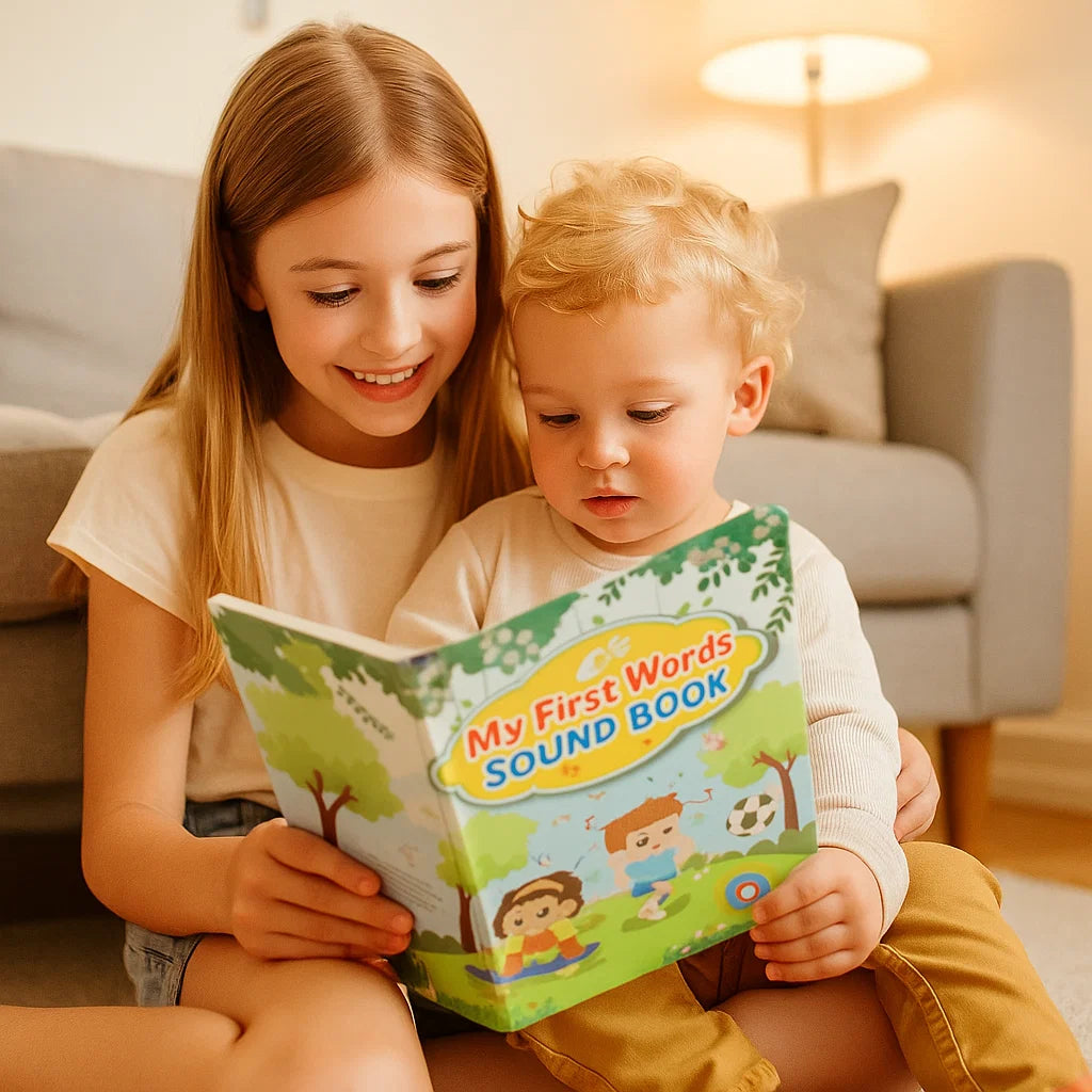 Engelsk ljudbok för småbarn | Interaktiv leksak för att lära sig de första orden med ljud och färgglada illustrationer
