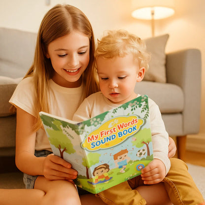 Engelsk ljudbok för småbarn | Interaktiv leksak för att lära sig de första orden med ljud och färgglada illustrationer