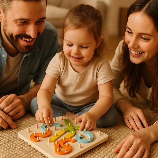 Montessori pegboard pussel för barn | Kreativ form matchande leksak med bokstäver och siffror för tidig inlärning