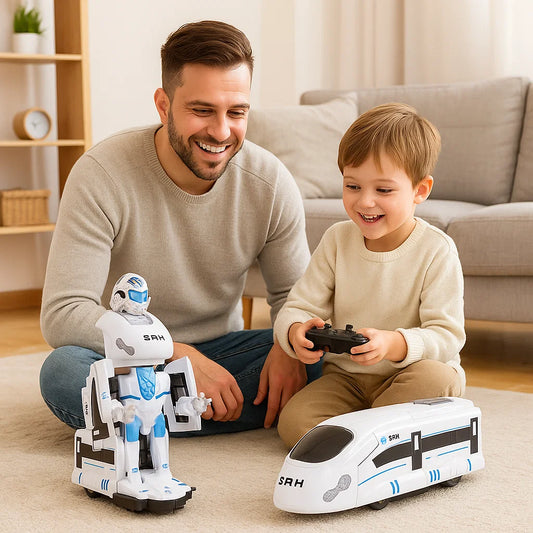 Transformerande robot tågleksak