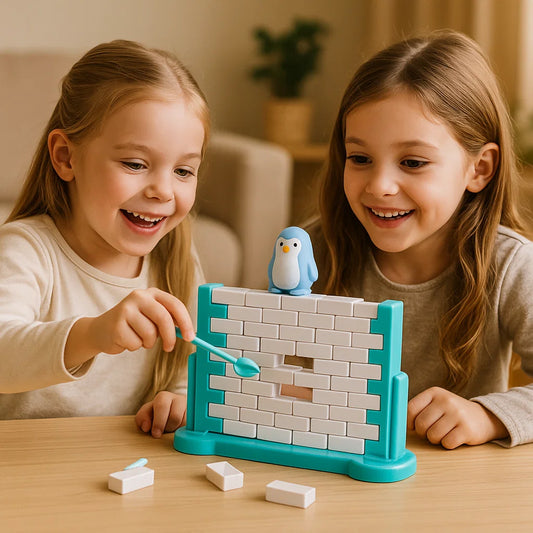 Pinguin isvägg balans familjespel