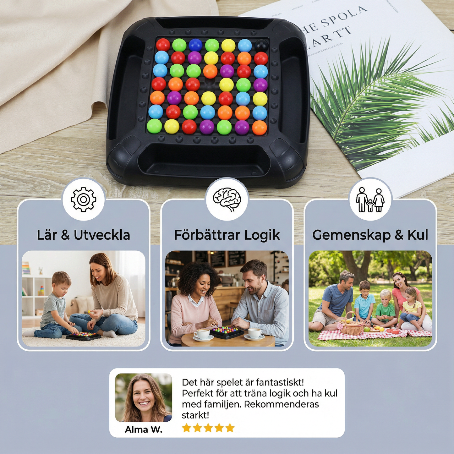 Färgmatchnings-logikspel – interaktivt kulpussel för barn och vuxna