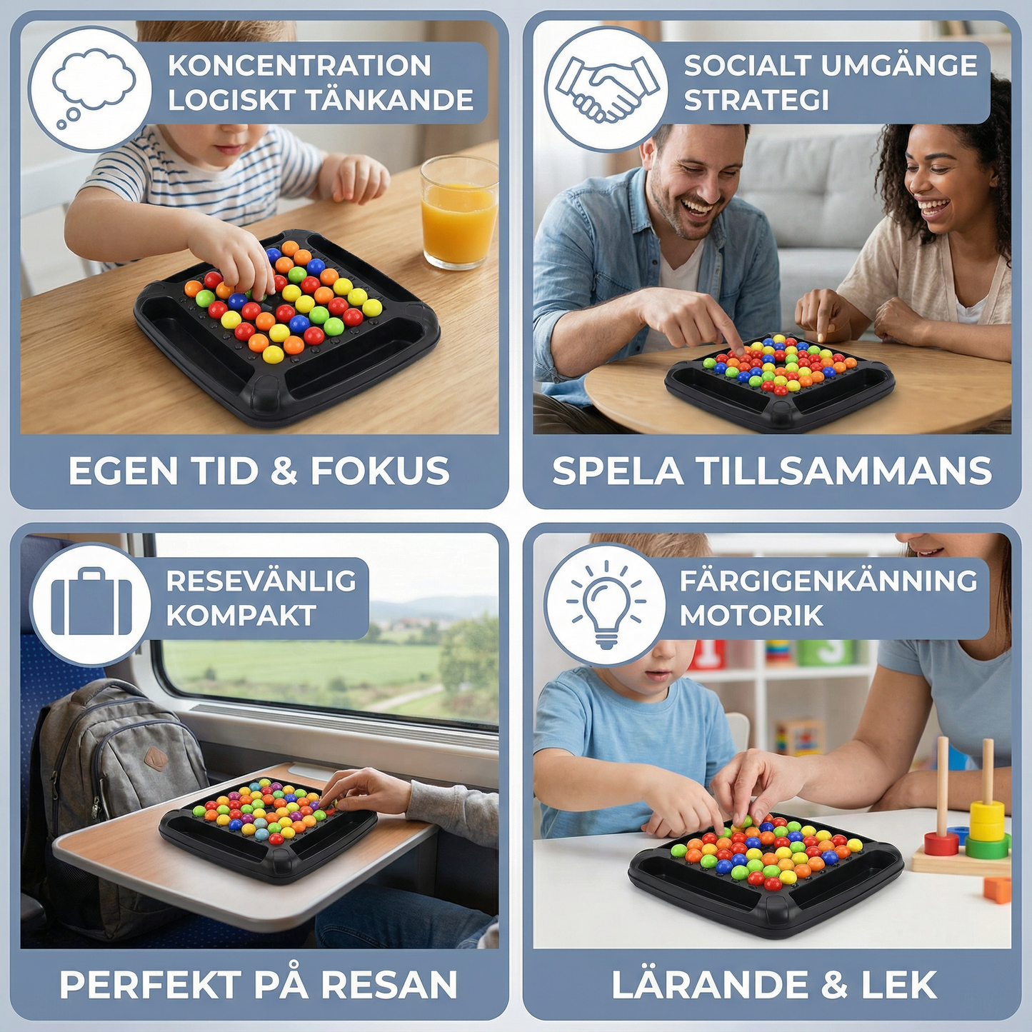 Färgmatchnings-logikspel – interaktivt kulpussel för barn och vuxna