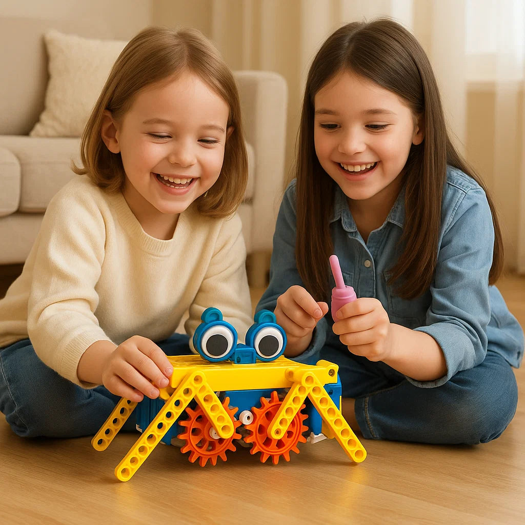 Vetenskaps- och utbildningsbyggklossar med motor