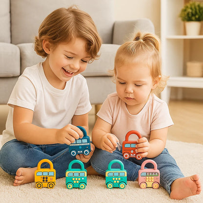 Montessori nyckel- och låsleksak – färger och mönster