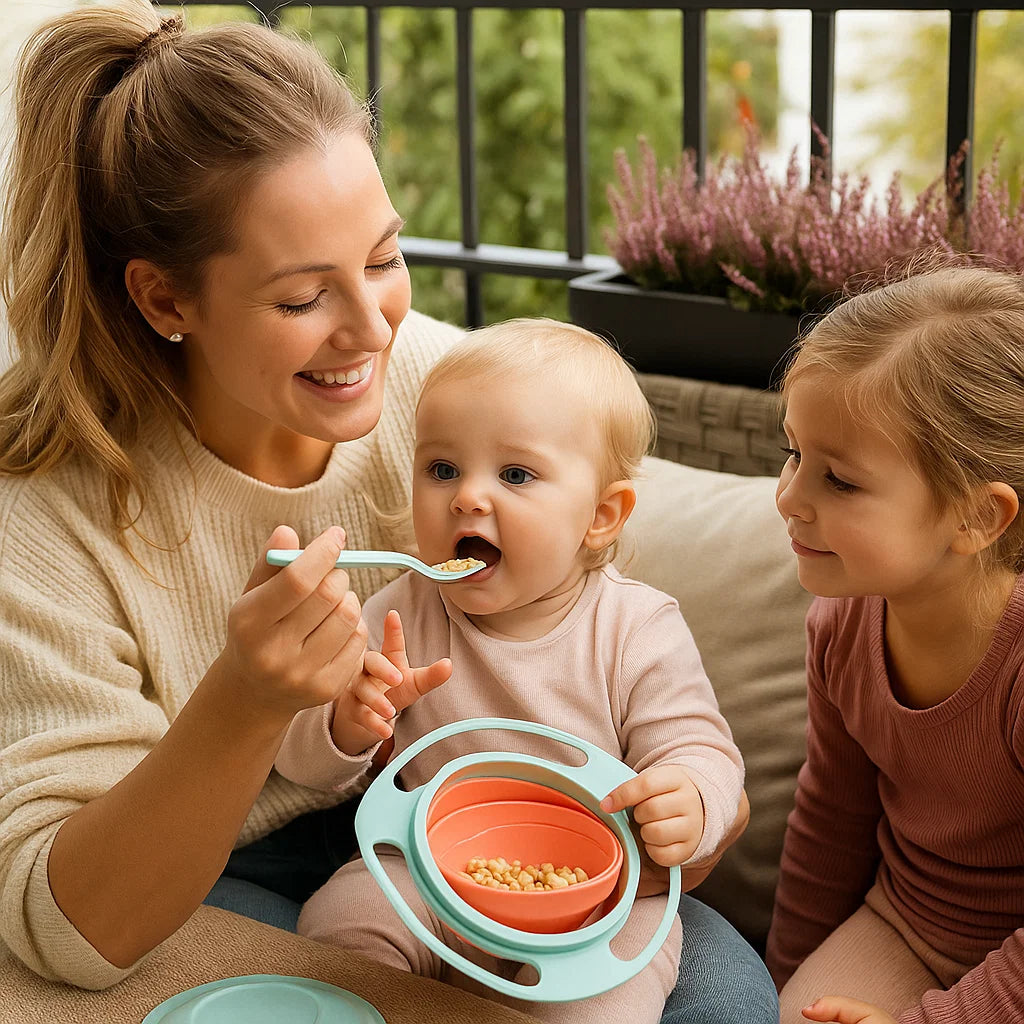 Spillsäker barnskål – Äta utan kladd
