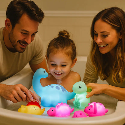 Lysande badleksak dinosaurie