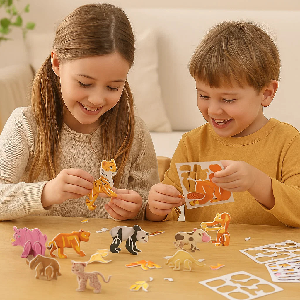 3D tecknad pusselset för barn