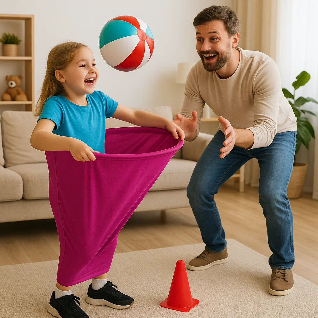 Clownbyxornas familjespel – bollfångning