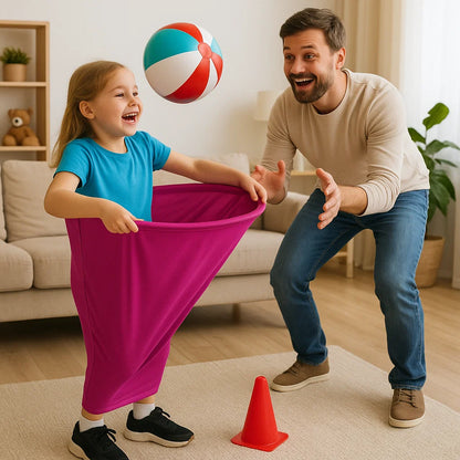 Clownbyxornas familjespel – bollfångning