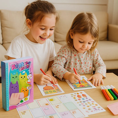 Kreativt regnbågsfärgat kladdkonst-set