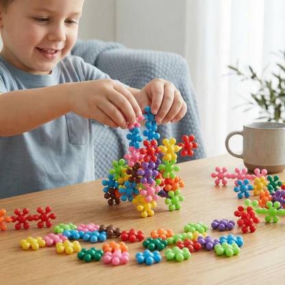 Snöflinga byggklossar för barn | Kreativ 3D-pusselleksak för pedagogiskt nöje och finmotorik