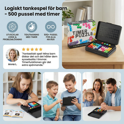 Logiskt tankespel för barn – 500 pussel med timer