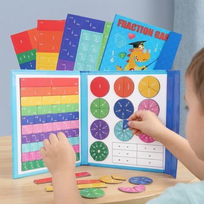 Magnetisk fraktionsinlärningstavla för barn | Färgglatt matteverktyg för att förstå bråk och operationer