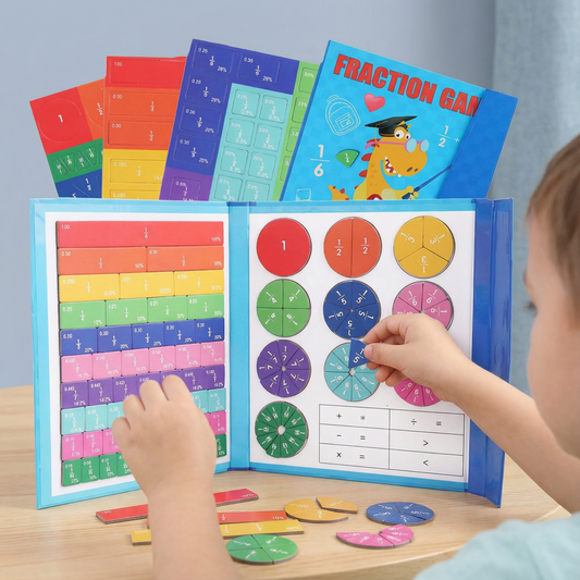 Magnetisk fraktionsinlärningstavla för barn | Färgglatt matteverktyg för att förstå bråk och operationer