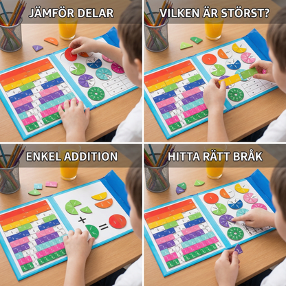 Magnetisk fraktionsinlärningstavla för barn | Färgglatt matteverktyg för att förstå bråk och operationer