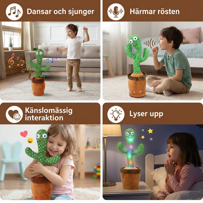 Dansande kaktusleksak för barn | Sjungande plysch med ljus och röstmimik för interaktiv musikalisk underhållning