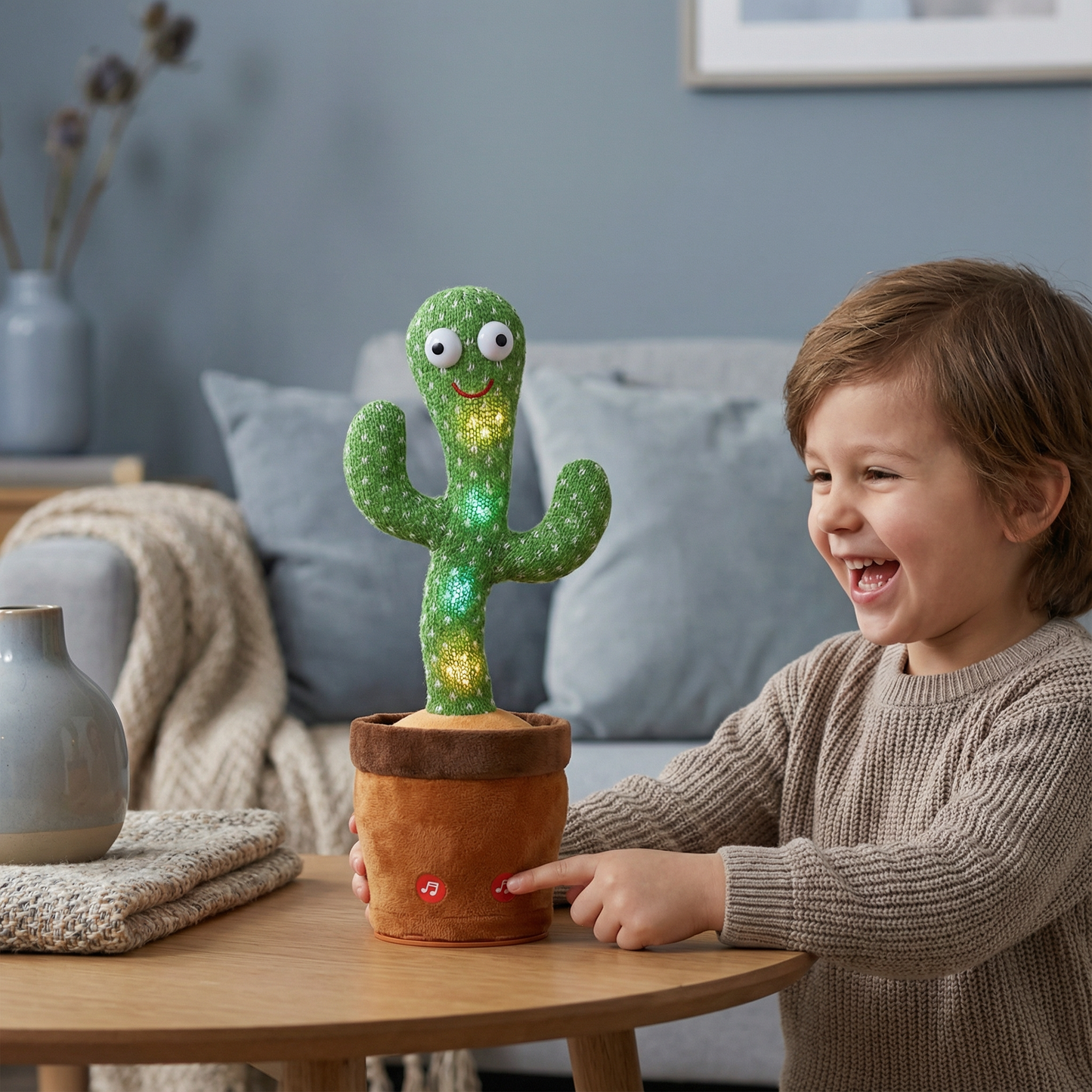 Dansande kaktusleksak för barn | Sjungande plysch med ljus och röstmimik för interaktiv musikalisk underhållning